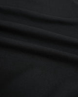 Shirring Henley Neck Long Sleeve Black