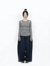 BOLERO LONG SLEEVE TEE (PURPLE-GRAY)