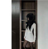 Mad See-through Inner U-Neck Long Sleeve Tee (2 colors)