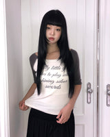 ムーテンレタリング7分袖Tシャツ