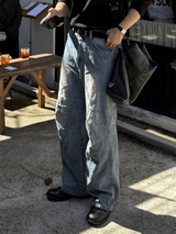 パネルカットデニムパンツ