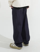 Overfit Maxi-legnth Pintuck Wide Raw Denim Pants