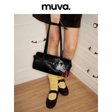 muva. 本革 エレガント ショルダーバッグ