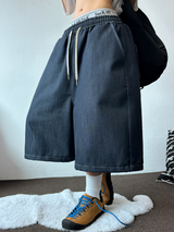 BASIC STITCH WIDE 7 8 ロングバミューダ 🖤💙2COLOR