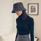 VA Stud Vegan Leather Bucket Hat / Black