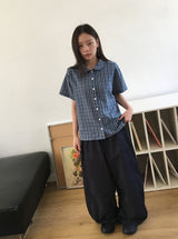 [unisex] ハシンデニムストリングワイドパンツ