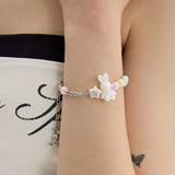 Pastel Bunny Star Chain Surgical Ball Bracelet