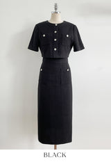 Laurent Tweed H-Line Long One Piece