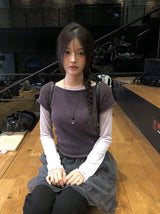 ニッピィフリルダブルサイドレイヤードTシャツ