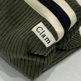 Clam ラウンドポーチ _ コーデュロイカーキ