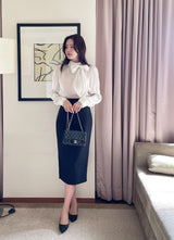 Neju Bling Satin Tie Blouse