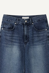 サンドウォッシュ加工ワイドデニムパンツ