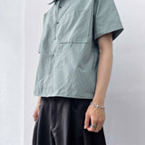 Vertical Textured Short Shirt