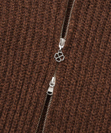 Women’s Knit Zip-Up Cardigan Brown