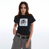 ポルカドットスパイダーTシャツ [ブラック]
