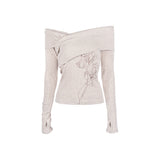 UNBALANCED OFF-SHOULDER TOP_Oatmeal