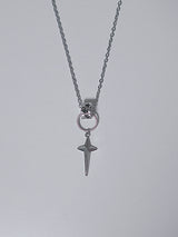black wave ring star necklace
