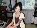 (3color) Shirring Openwork Knit Camisole