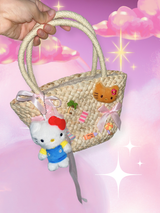 kt mini rattan dot bag(with random keyring)