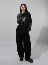 (UNISEX) レイレイヤードフードTシャツ