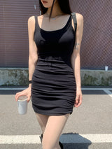 ソフトハグゴルジインナーキャップシャーリングノースリーブワンピース (3 colors)