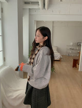 Giten Color Wool Hood Zip-Up Knit Cardigan