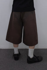 Side Slit Darted Bermuda Brown