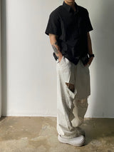String Nylon Short Sleeve Shirt 4C