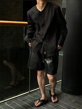 [S/S] レザーバンディングハーフパンツ(4color)