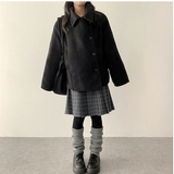 Bomi A-line pleated check midi skirt 