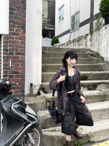 Rui Vintage Wine Check Shirt