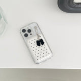 ホワイトドット MagSafe カードウォレット + MagSafe ケース