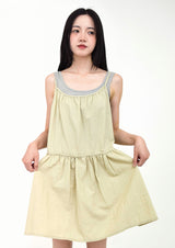 ribbon strap layered dress