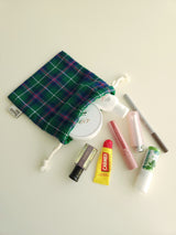 Check string pouch - navy M