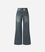 Coco flower wide fit raw Denim