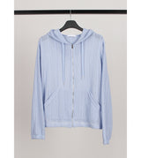 MESH KNIT HOOD ZIP-UP