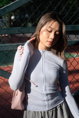 ハーフジップアップスキニートップ- 3 colours