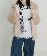 Rachel Two-Belt Detail Short Length Fur Jacket (Lining Quilted)