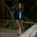 Wool 100% Flower Cardigan_Navy