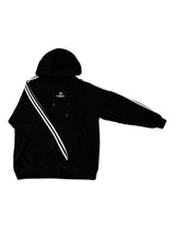 (UNISEX) THREE-STRIPE OVERSIZED CUTE BOXY HOODIE - 2 COLOR