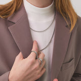 [Two-line set] Surgical steel necklace_CLEF TWO TONE NEC