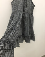 バックレスプレイドワンピース (2color)