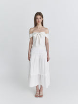 Off shoulder ribbon top (Ivory)