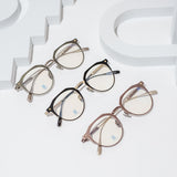Knouun Round titanium glasses CODE. 104. B Brown N Gold