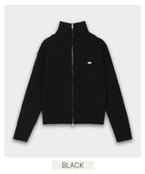 [BELLIDE MADE] Cable knit zip-up with pendant