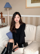 Formal Rib Viscose U-neck Knit (5color)