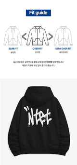 graffiti font logo 2-way zip-up (4color)