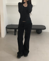 Deep V-Neck Ribbed Knit (4colors)