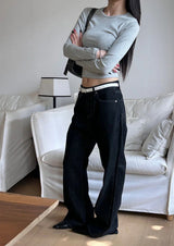 [Unisex] Black golgi flare denim pants