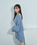 UNISEX ショルダージップシャギーニット